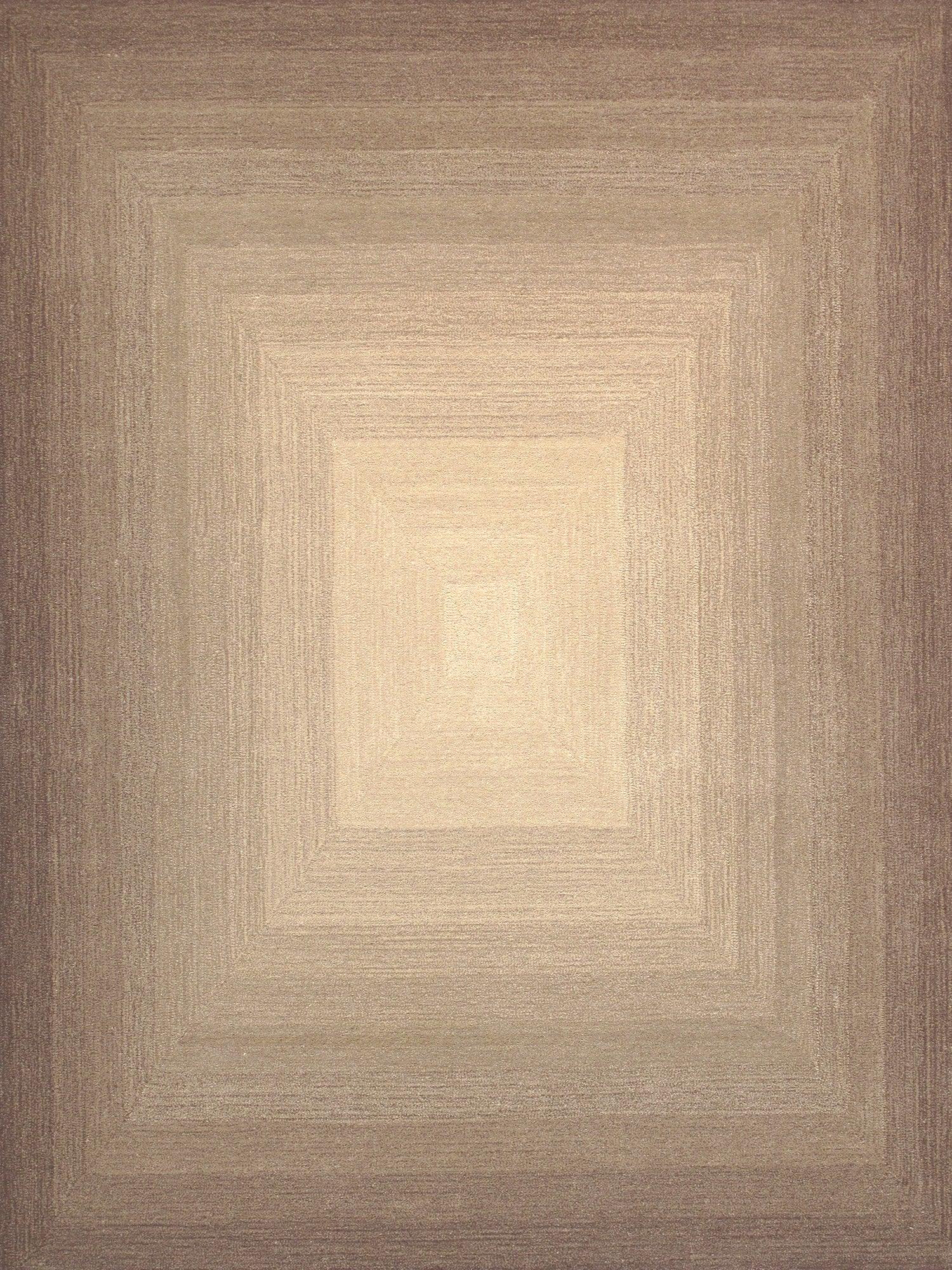 Canvello Modern Hand-Tufted Brown/Ivory Bsilk & Wool Area Rug- 5' X 8'