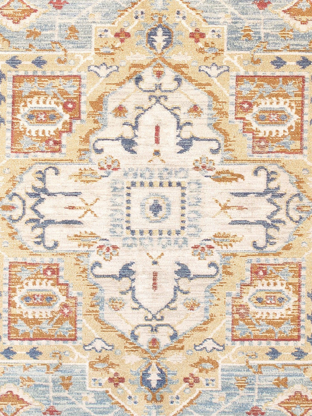 Canvello Modern Power Loom Light Blue & Ivory Area Rug - 5' X 8'