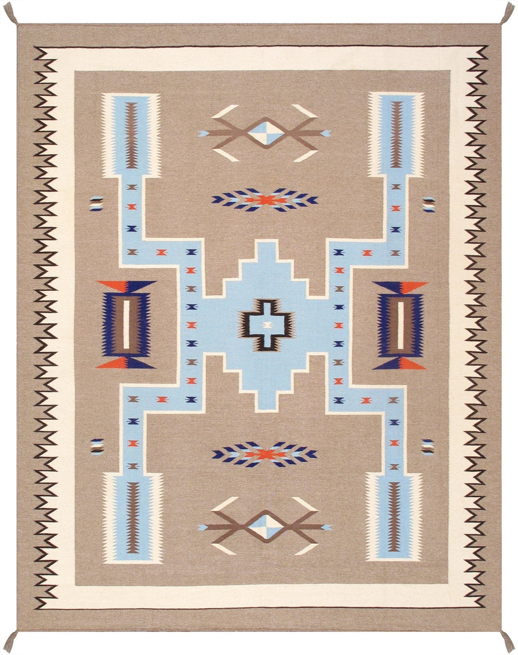 Canvello Modern Reversible Wool Mocha Area Rug- 8'1'' X 10'2''