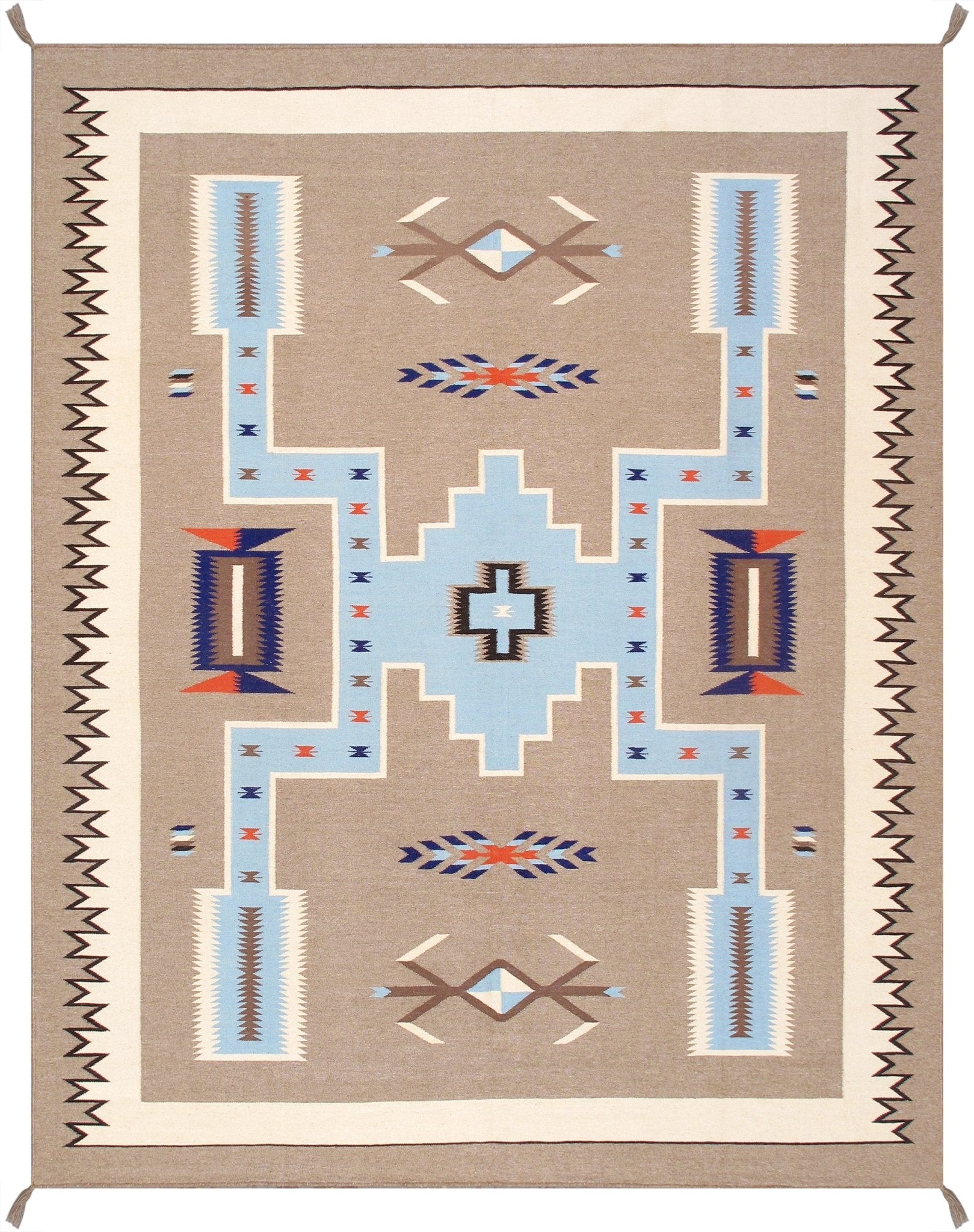 Canvello Modern Reversible Wool Mocha Area Rug- 8'1'' X 10'2''