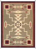 Canvello Navajo Style Hand-Woven Wool Light Brown Area Rug- 8'11" X 12'