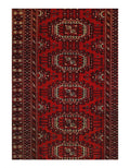 Canvello Red Russian Turkman Rug - 3'6'' x 5'8''