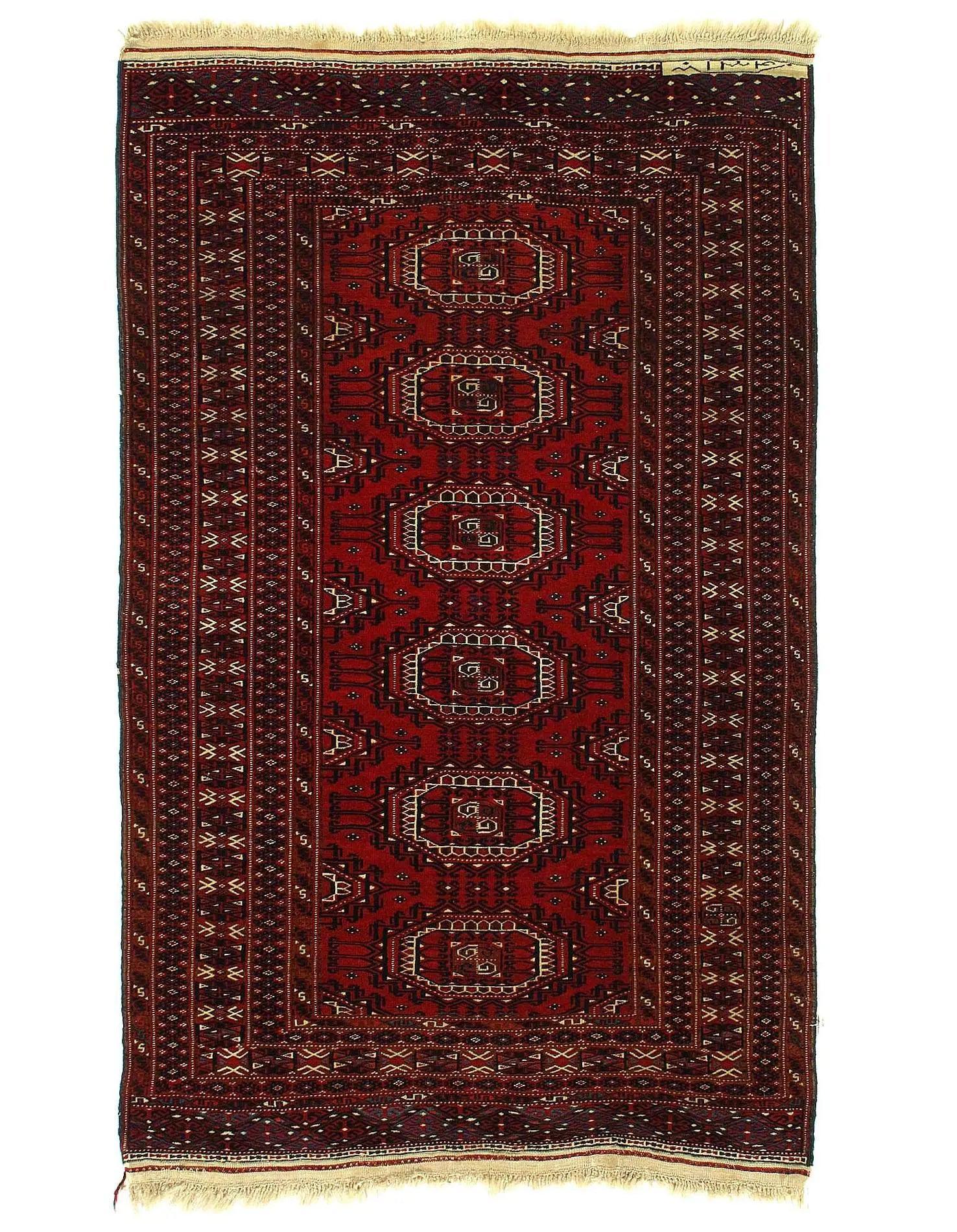 Canvello Red Russian Turkman Rug - 3'6'' x 5'8''