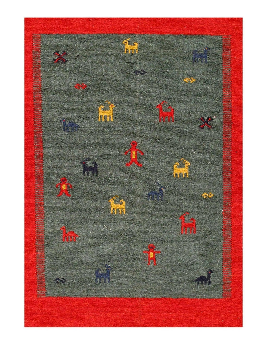 Canvello Red Sumac Gabbeh Design Rug - 8' X 10'