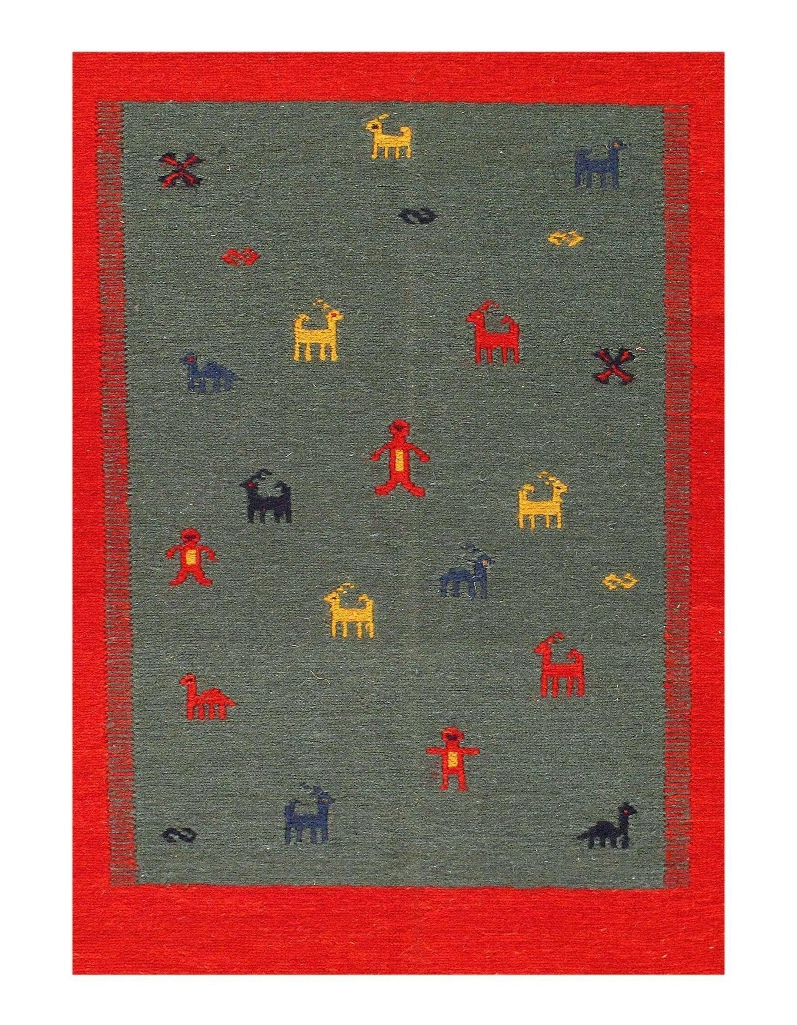 Canvello Red Sumac Gabbeh Design Rug - 8' X 10'