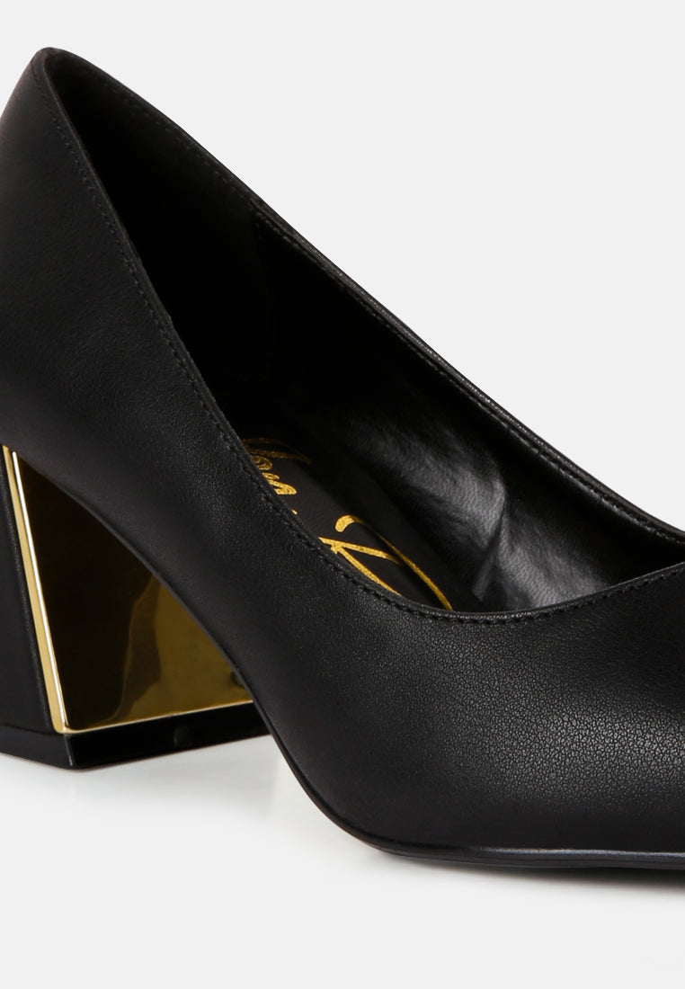 Casey Metallic Detail Block Heel Pumps By RAG