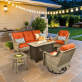 Outdoor Conversation Set with Fire Pit and Swivel Chairs-0
