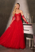 Strapless A-Line Dress & Removable Sleeves