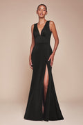 Fitted V-Neck Mermaid Dress