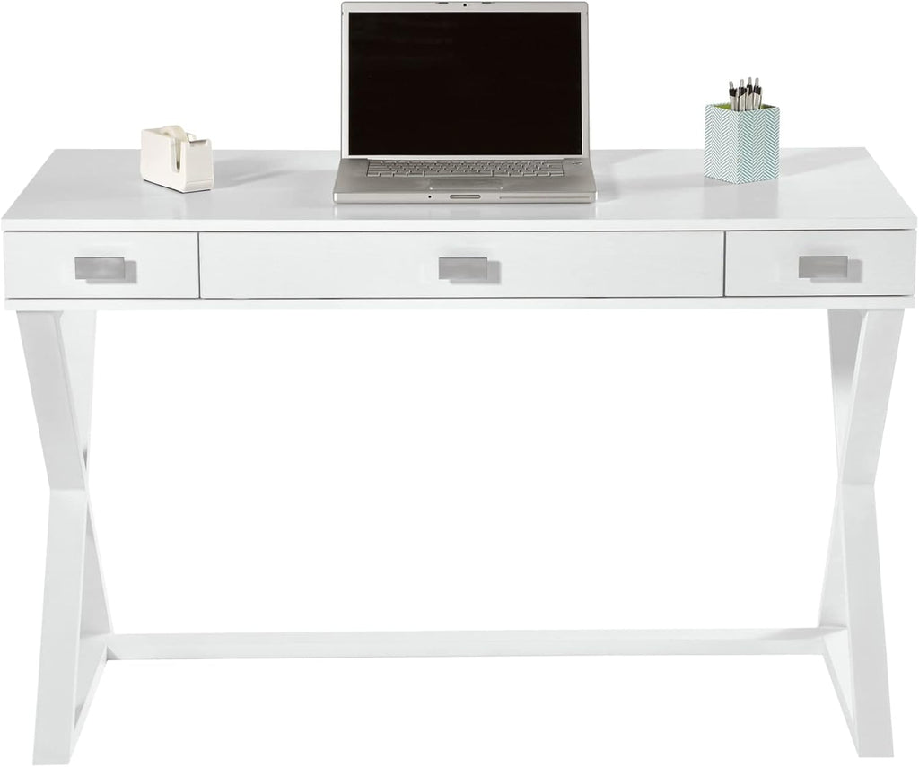 Compact White Writing Desk for Small Spaces and Creativity