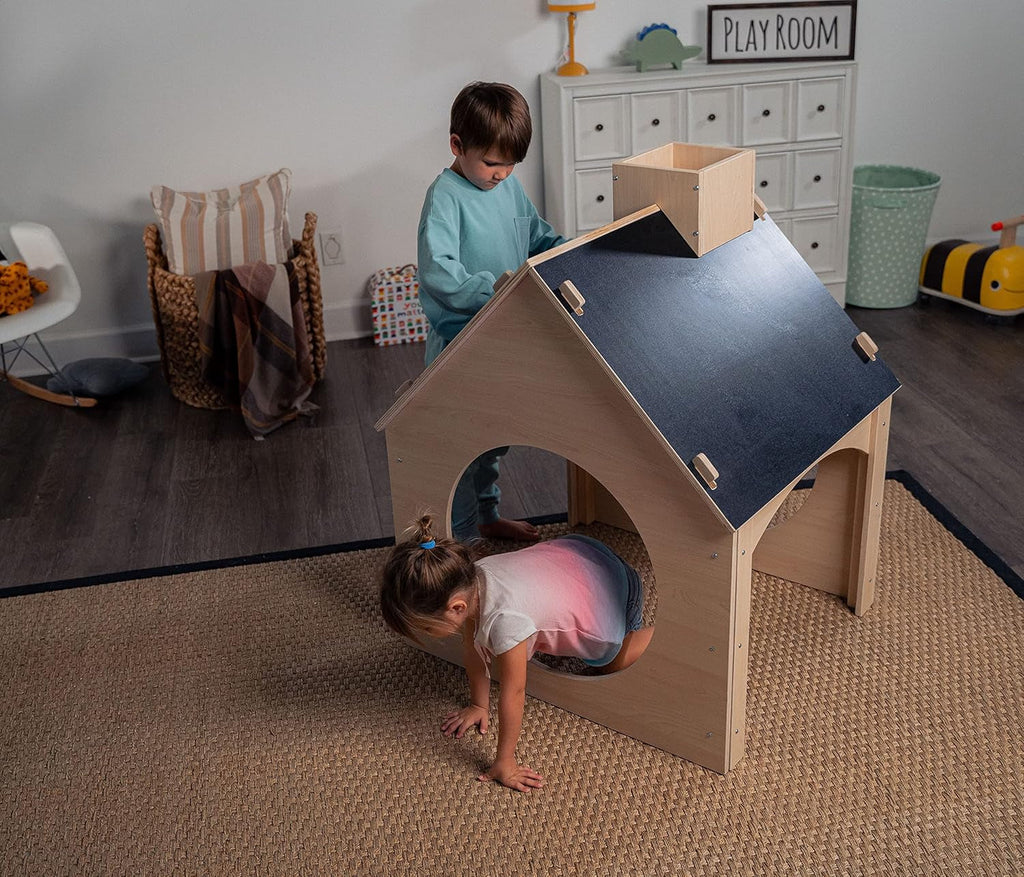Indoor Montessori Wooden Playhouse With Chalkboard