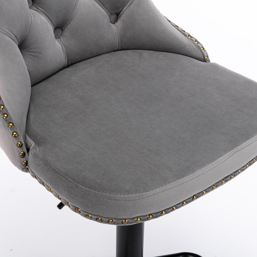 Set of 2 Swivel Velvet Barstools
