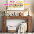 63 Inch Industrial Grade Console Table Walnut Finish LED