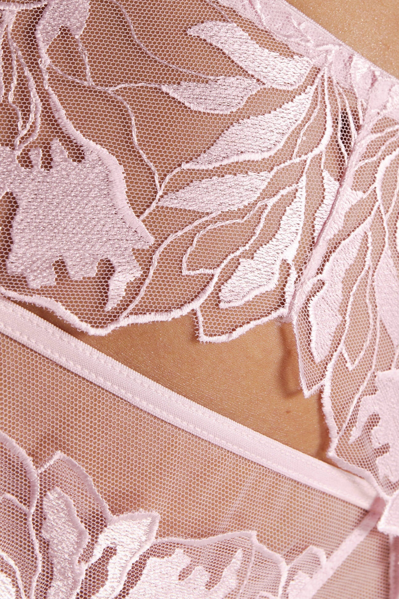 High Waist Mesh Garter Belt Gorteks Coco Pink