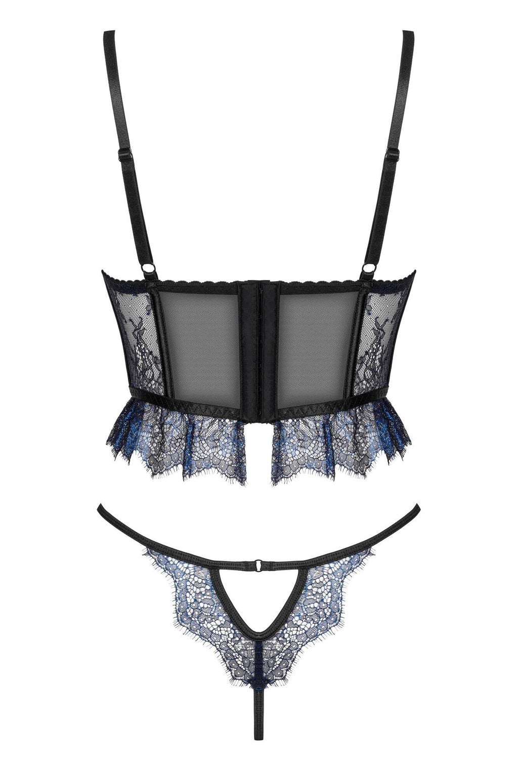 Sheer Lace Longline Bra & Sexy String Beauty Night Saphira