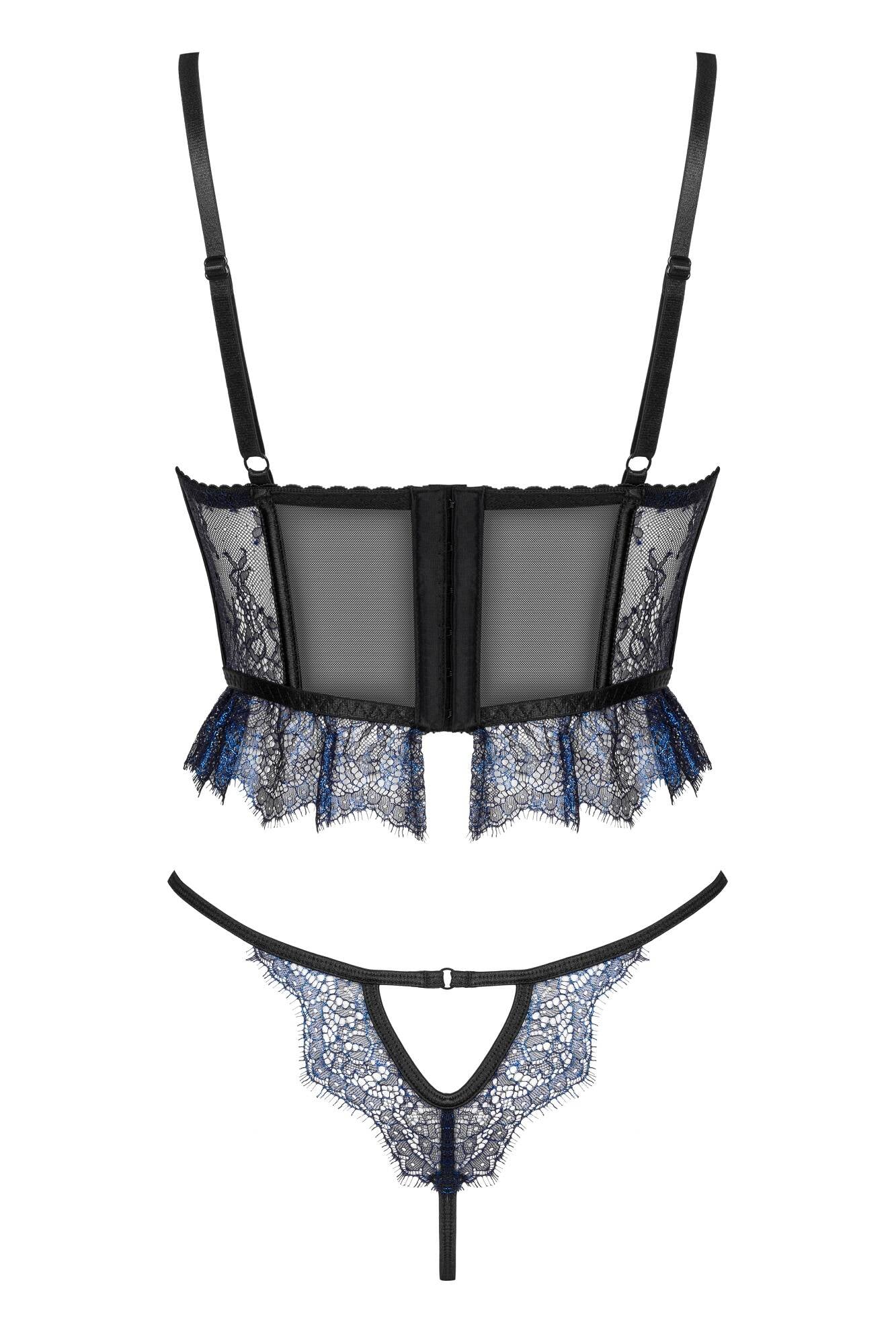 Sheer Lace Longline Bra & Sexy String Beauty Night Saphira
