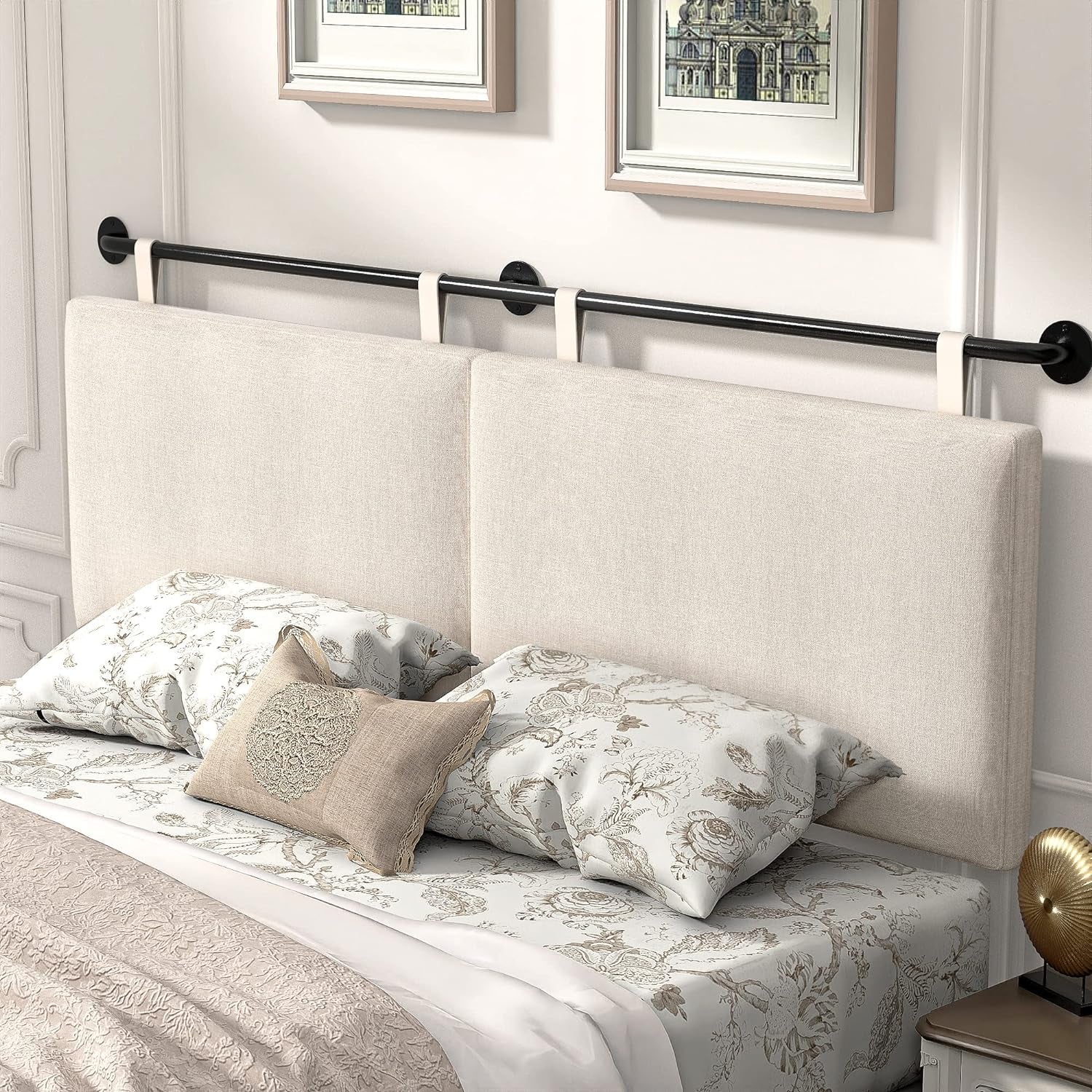 Adjustable Wall Mounted Queen Size Headboard with Tufting