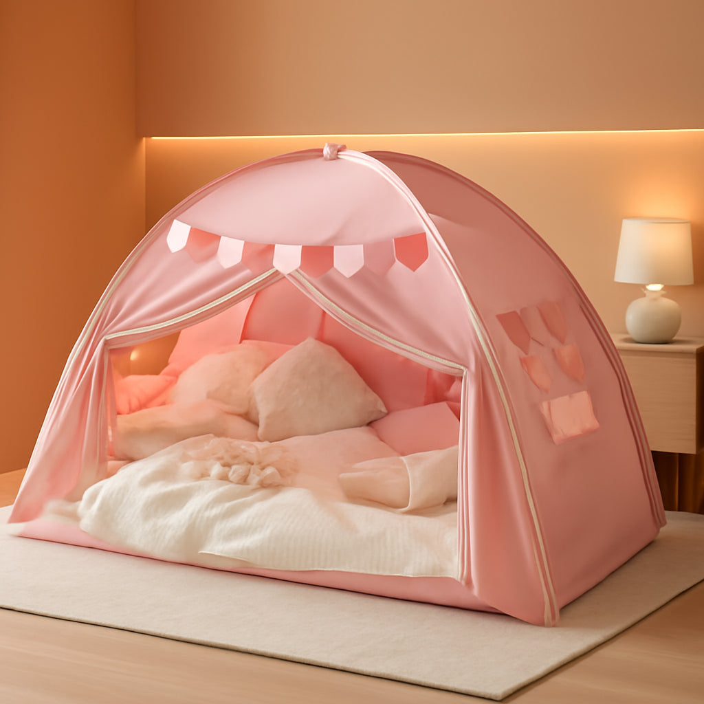 Pink Twin Bed Tent Blackout PrivacyShield Multifunctional