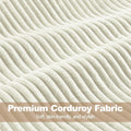 Beige Corduroy Barrel Chair With Pocket Coil Support