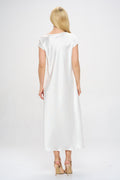 Solid Satin Cowl Neck Maxi Dress