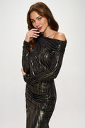 Off Shoulder Bodycon Midi Ruched Dress