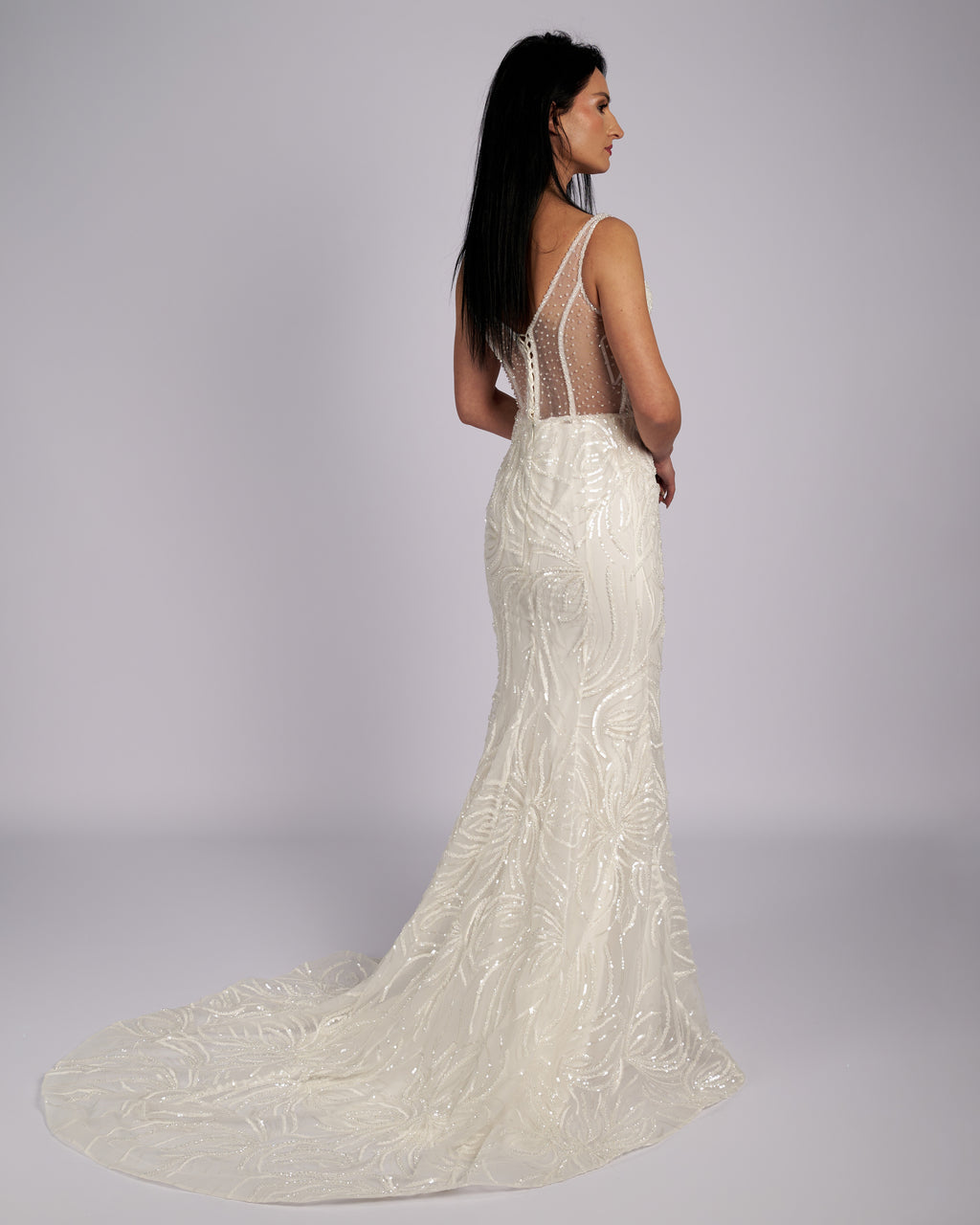 Amaryllis Hand Crystal Beaded Wedding Dress