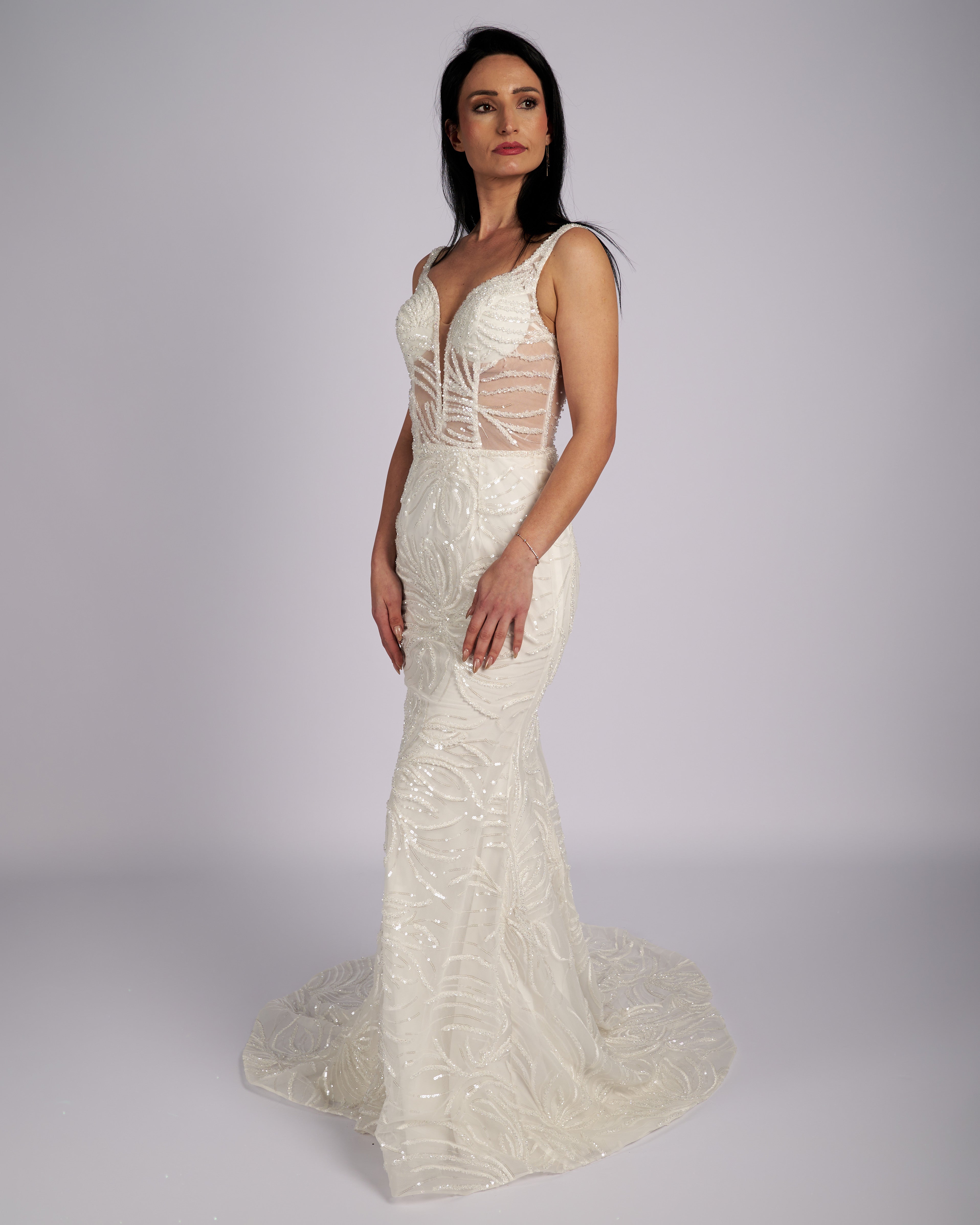Amaryllis Hand Crystal Beaded Wedding Dress
