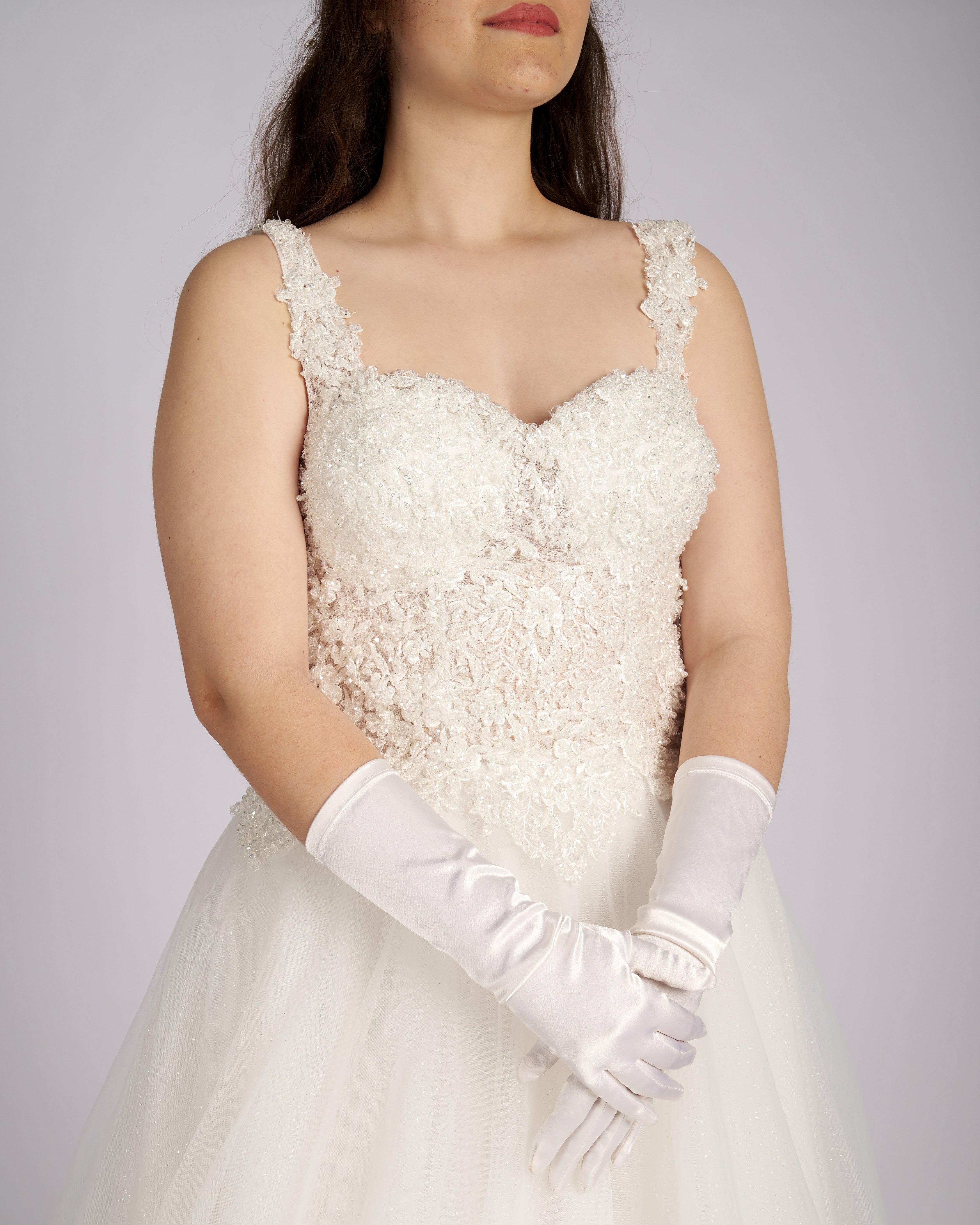 Augustine Hand Beaded Embroidery Lace with Crystals Wedding Dresses