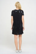 Metallic Short Sleeve Dress