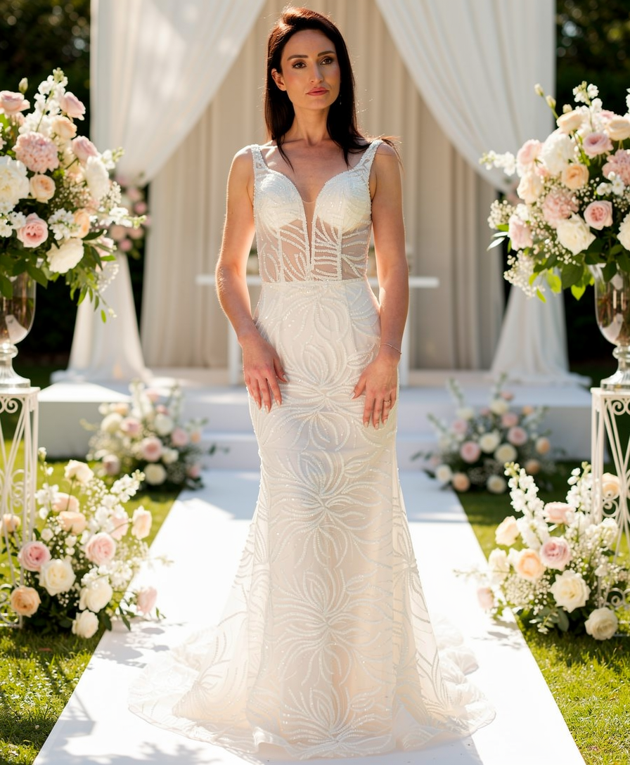 Amaryllis Hand Crystal Beaded Bridal Gown