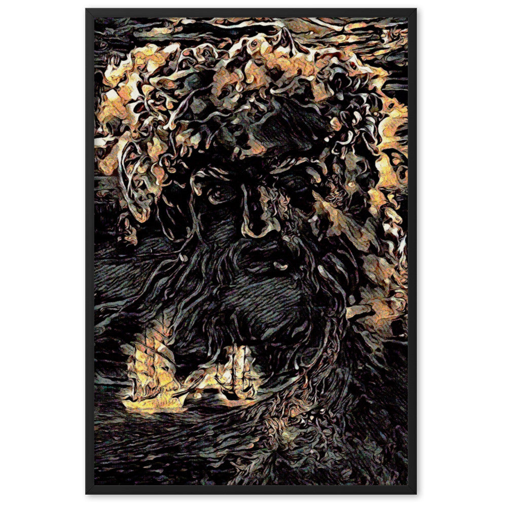 WHEN POSEIDON ASKED THE WAVES TO DANCE TALE Framed Poster