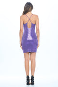 Bold Sequins Slip Bodycon Dress with Open Back