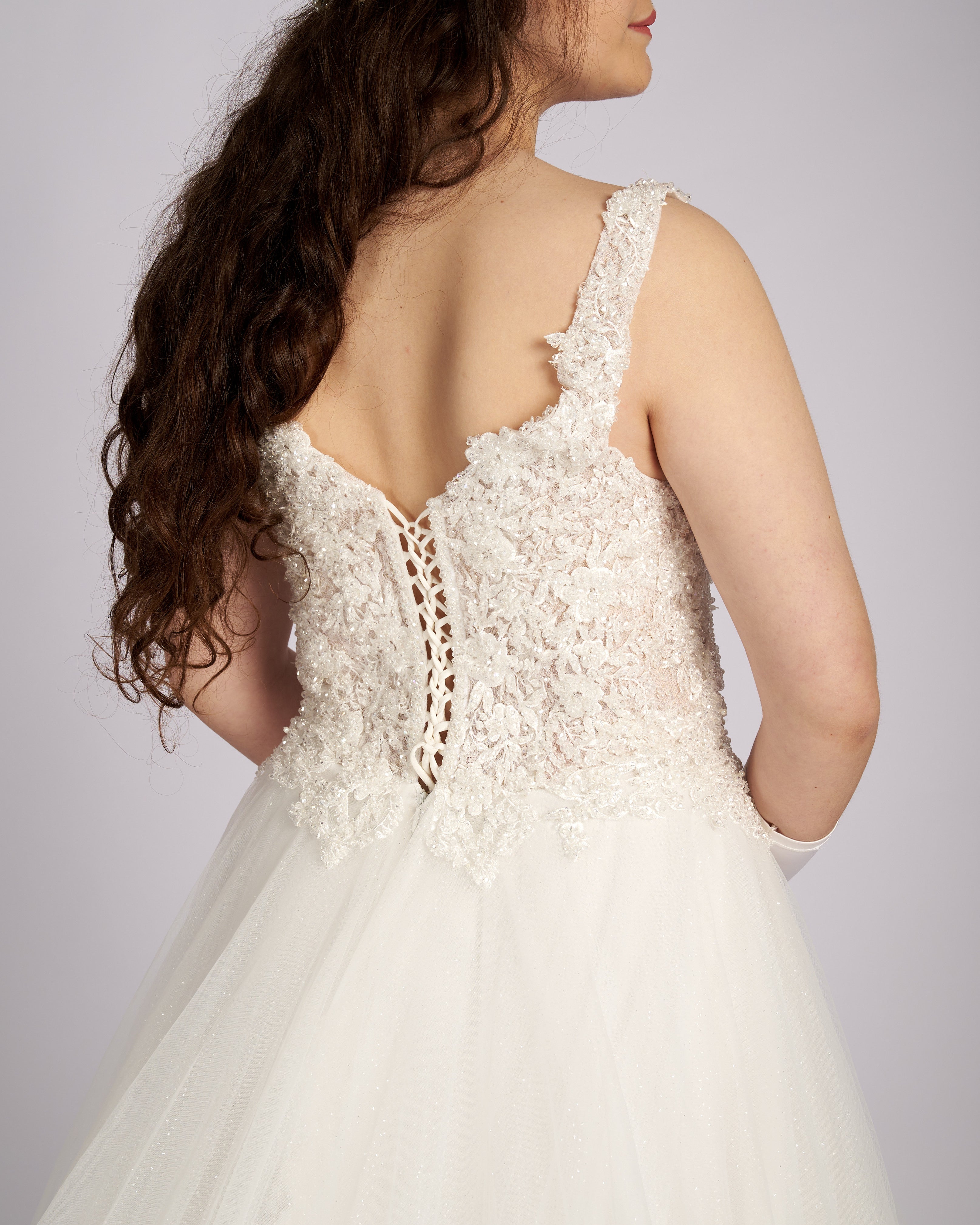 Augustine Hand Beaded Embroidery Lace with Crystals Wedding Dresses