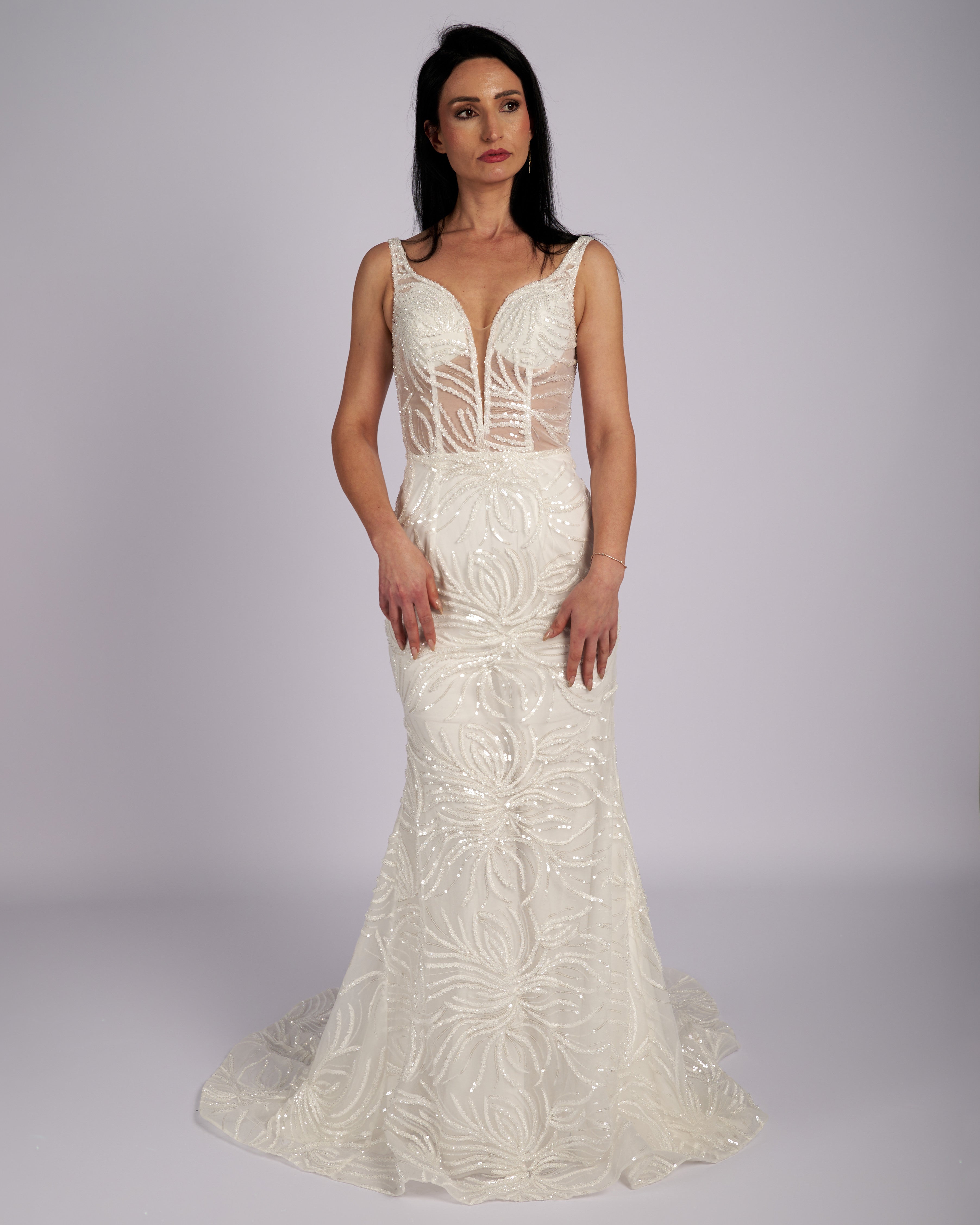 Amaryllis Hand Crystal Beaded Wedding Dress