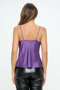 Solid Silky ?Satin Tank Top