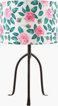 Cool Beige Traditional Table Lamp with linen details for bedside or console tables