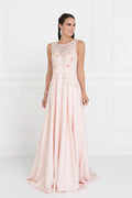 Jacquard Illusion Sweetheart A-Line Long Dress