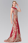 Beaded Bodice Long Dress with Full Embellishment