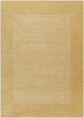 Bordered Solid Camel Yellow Wool Rug