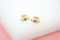 18K Gold Filled Evil Eyes Stud Earrings (L94)