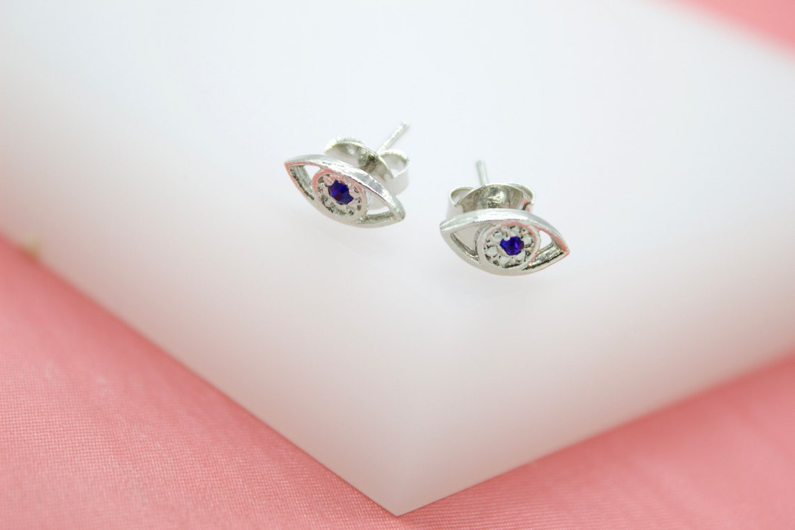 18K Gold Filled Evil Eyes Stud Earrings (L94)