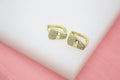 18K Gold Filled Huggies Earrings With Micro CZ Cubic Zirconia Stones