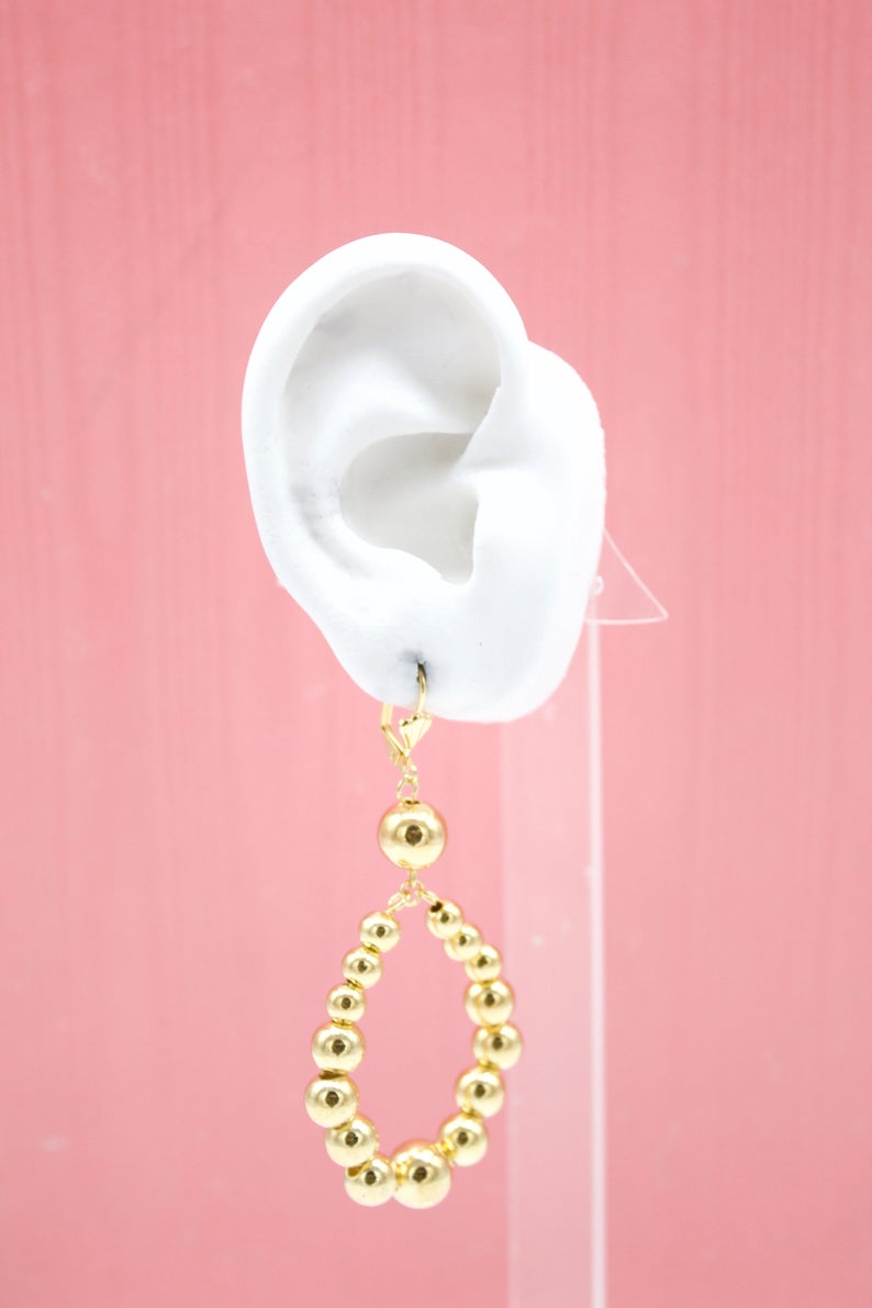 18K Gold Filled Beaded Earrings (K78)