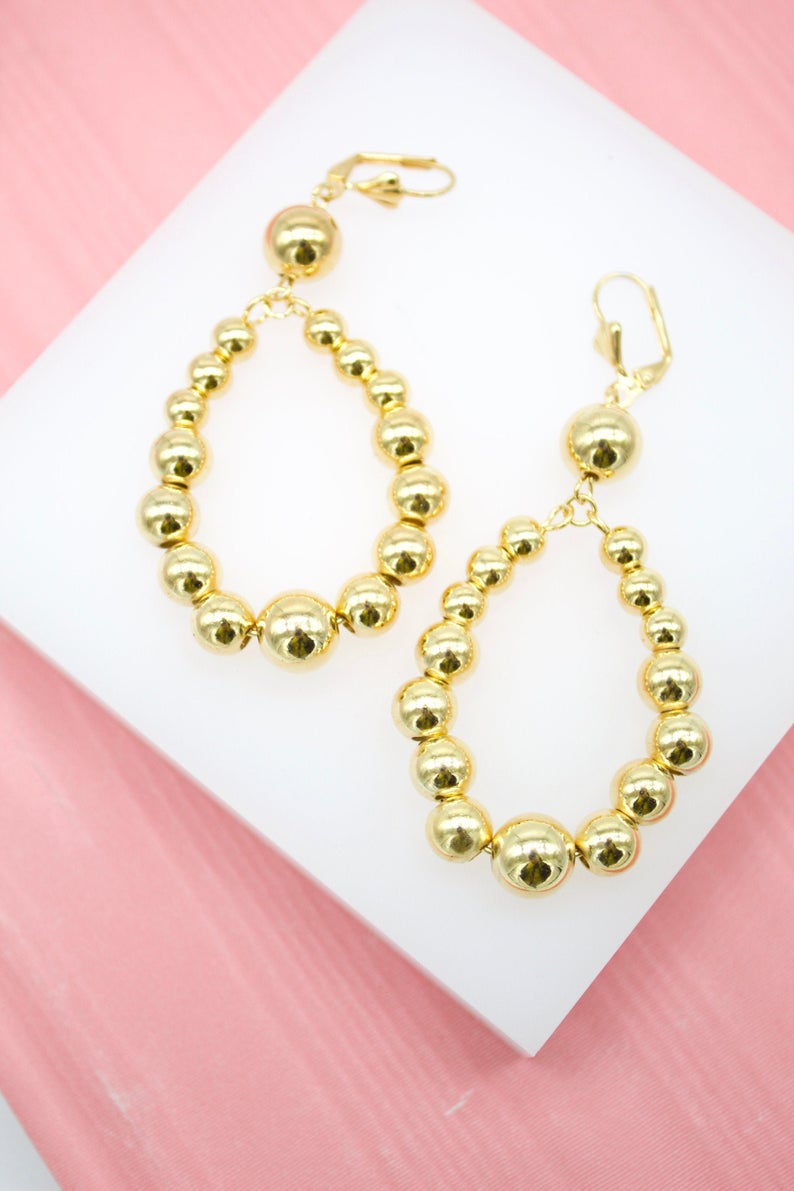 18K Gold Filled Beaded Earrings (K78)