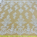 Beaded Lace Fabric Embroidered on 100% Polyester Net Mesh | Lace USA - GD-12186