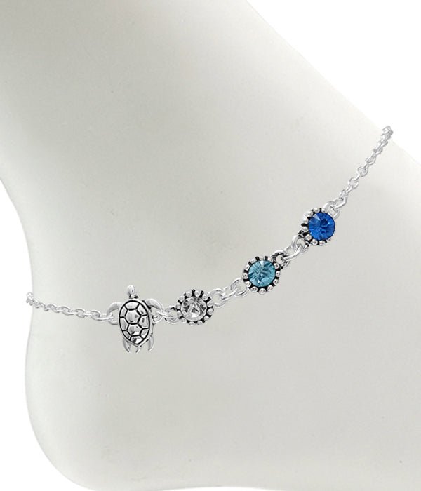 Turtle Crystal Anklet