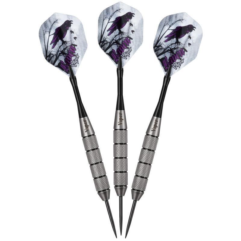 Viper Razorback Sisal Dartboard, Metropolitan Oak Cabinet, Underground The Raven Steel Tip Darts & Shadow Buster Dartboard Lights