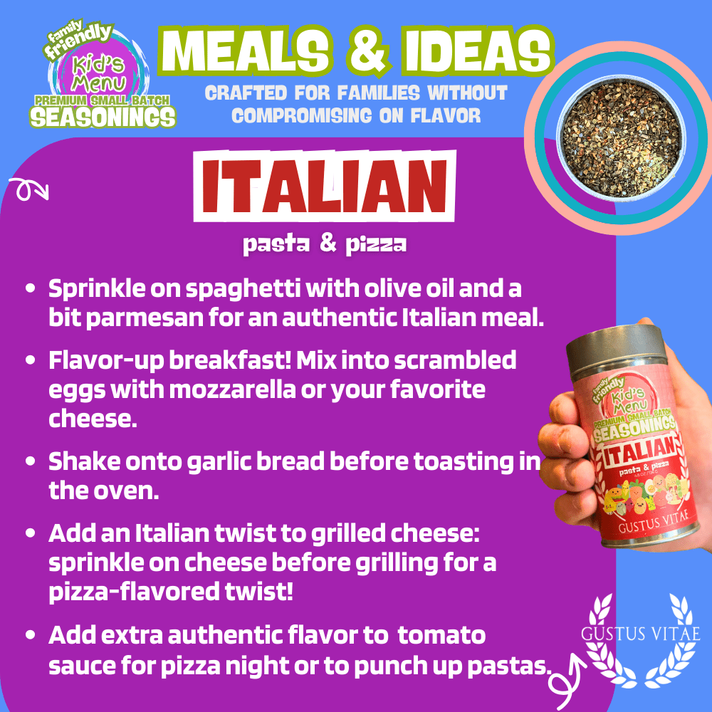 Kid’s Menu: Italian: Pasta & Pizza Seasoning