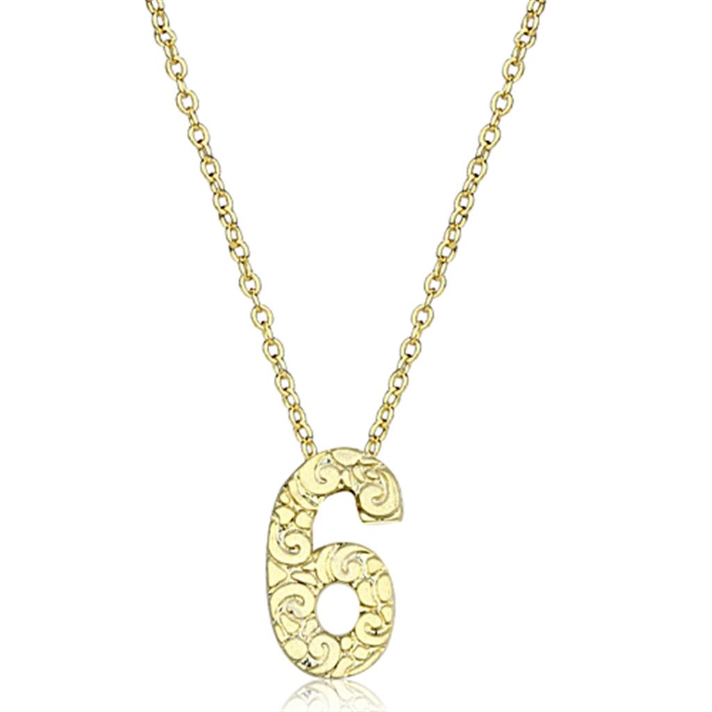 LO3463 - Flash Gold Brass Chain Pendant with Top Grade Crystal  in Clear