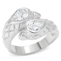 LOS497 - Silver 925 Sterling Silver Ring with AAA Grade CZ  in Clear-0